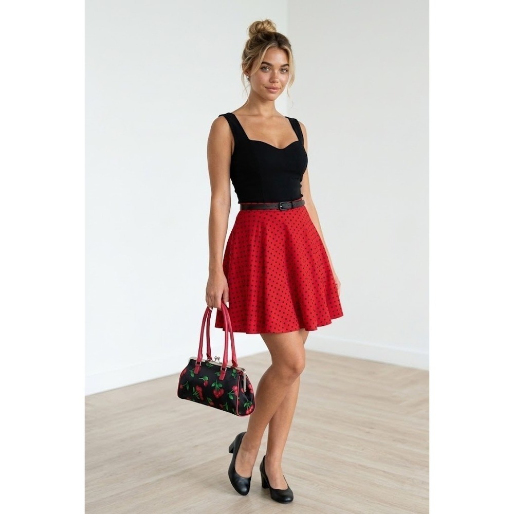 Cherry Print Purse Rockabilly Pin Up Retro Cherrycore 50s Glam Evening Handbag